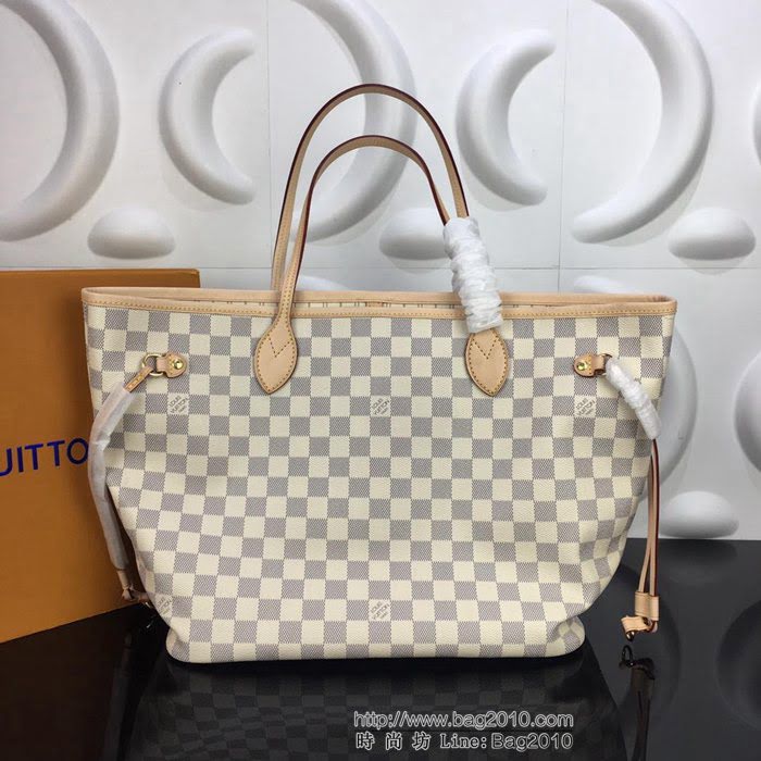 路易威登LV 頂級原單 M40995白格白裏 傳奇色彩 NEVERFULL中號手袋 時尚都市手袋 可手提肩背  YDH2481
